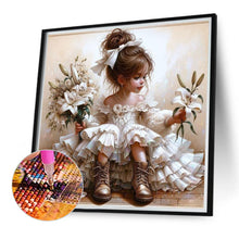 Load image into Gallery viewer, Diamond Painting - Full Round - Girl in lily wedding dress (40*40CM)
