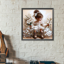 Load image into Gallery viewer, Diamond Painting - Full Round - Girl in lily wedding dress (40*40CM)
