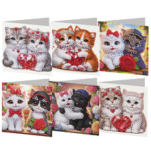 Load image into Gallery viewer, 6Pcs Valentines Day Angel DIY Diamond Painting Card Rhinestone Painting Card Kit
