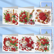 Load image into Gallery viewer, 6Pcs Valentines Day Angel DIY Diamond Painting Card Rhinestone Painting Card Kit
