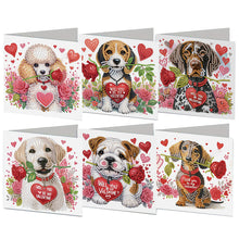 Load image into Gallery viewer, 6Pcs Valentines Day Angel DIY Diamond Painting Card Rhinestone Painting Card Kit
