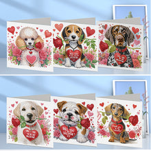 Load image into Gallery viewer, 6Pcs Valentines Day Angel DIY Diamond Painting Card Rhinestone Painting Card Kit
