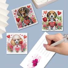 Load image into Gallery viewer, 6Pcs Valentines Day Angel DIY Diamond Painting Card Rhinestone Painting Card Kit
