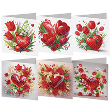 Load image into Gallery viewer, 6Pcs Valentines Day Angel DIY Diamond Painting Card Rhinestone Painting Card Kit
