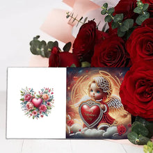 Load image into Gallery viewer, 6Pcs Valentines Day Angel DIY Diamond Painting Card Rhinestone Painting Card Kit
