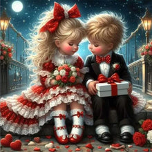 Load image into Gallery viewer, Diamond Painting - Full Round - Valentine&#39;s Day gift girl and boy (30*30CM)
