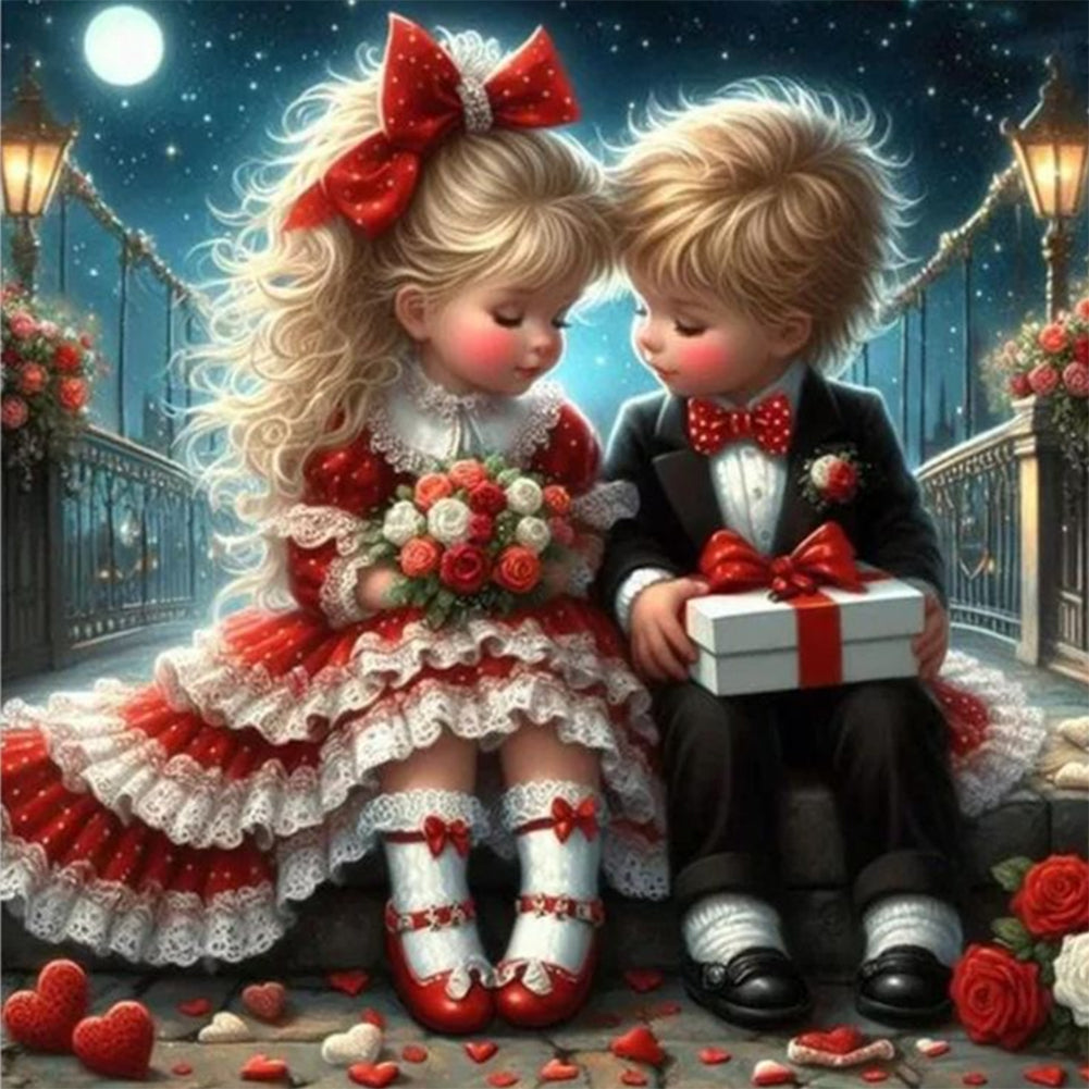 Diamond Painting - Full Round - Valentine's Day gift girl and boy (30*30CM)