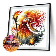 Load image into Gallery viewer, Diamond Painting - Full Round - Fire girl (40*40CM)

