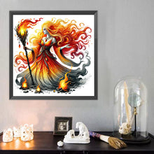 Load image into Gallery viewer, Diamond Painting - Full Round - Fire girl (40*40CM)

