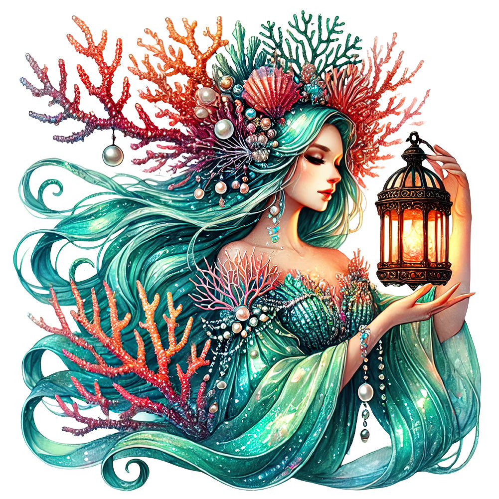 Diamond Painting - Full Round - Coral girl (40*40CM)