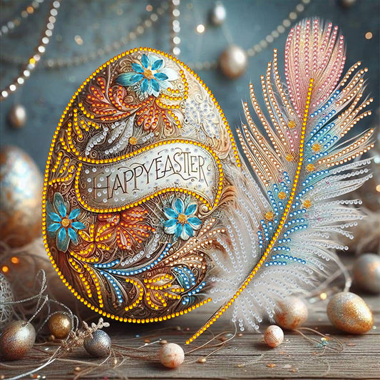 Diamond Painting - Full Round - Easter egg feather (30*30CM)