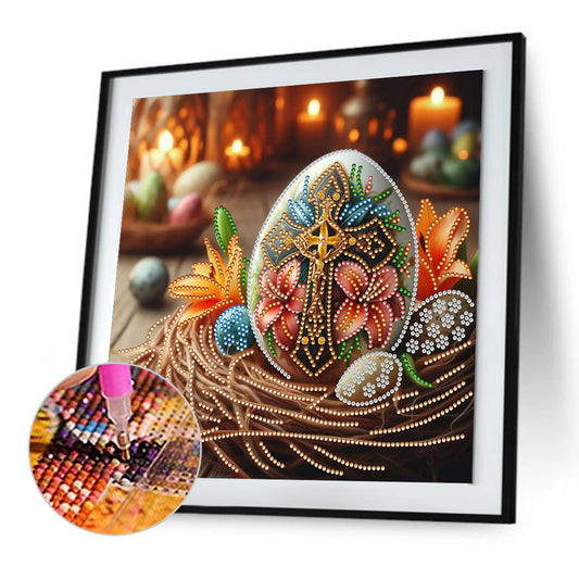 Diamond Painting - Full Round - Easter cross egg (30*30CM)