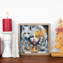 Load image into Gallery viewer, Diamond Painting - Full Round - Children&#39;s white fox tree of life (30*30CM)
