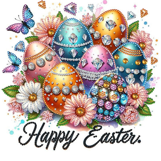 Diamond Painting - Full Round - Easter butterfly egg pile (30*30CM)