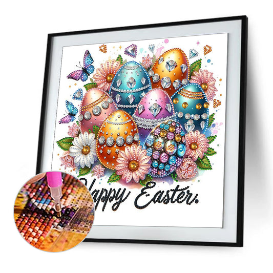 Diamond Painting - Full Round - Easter butterfly egg pile (30*30CM)