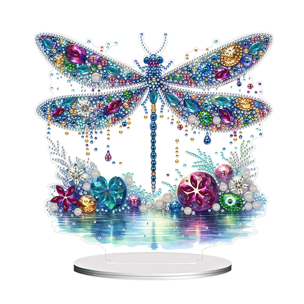 Acrylic Special Shape Dragonfly Desktop Diamond Art Kits for Home Office Decor