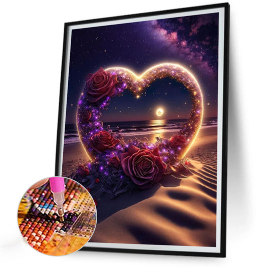 Diamond Painting - Full Round - Seaside Love Romantic Scenery (30*40CM)