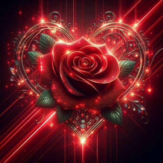 Diamond Painting - Full Round - Red Rose (40*40CM)