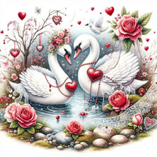 Load image into Gallery viewer, Diamond Painting - Full Round - Valentine&#39;S Day Swan (40*40CM)
