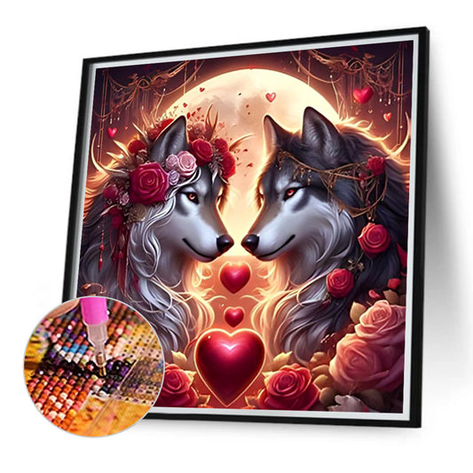 Diamond Painting - Full Round - Valentine'S Day Wolf (40*40CM)