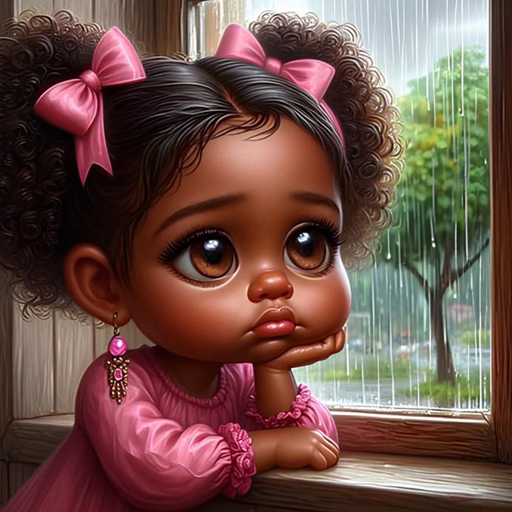 Diamond Painting - Full Round - Black girl (30*30CM)