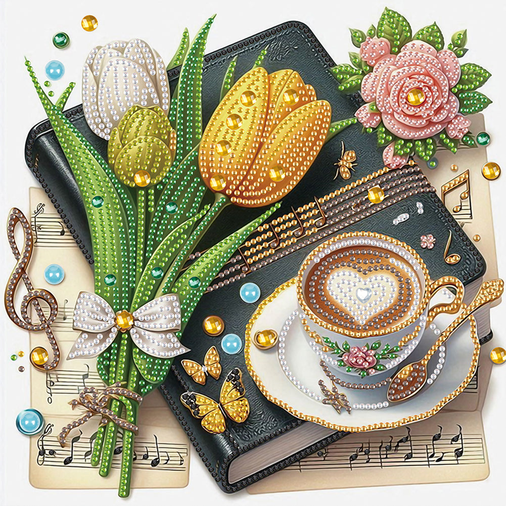 Diamond Painting - Partial Special Shaped - Coffee Bouquet (30*30CM)