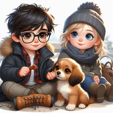 Load image into Gallery viewer, Diamond Painting - Full Round - Cartoon Character And Dog (40*40CM)
