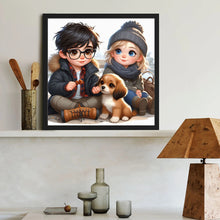 Load image into Gallery viewer, Diamond Painting - Full Round - Cartoon Character And Dog (40*40CM)
