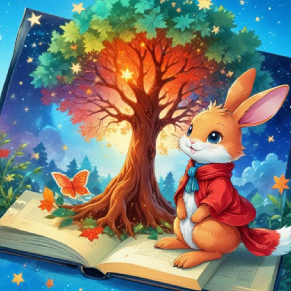 Diamond Painting - Full Round - Rabbit And Tree (40*40CM)