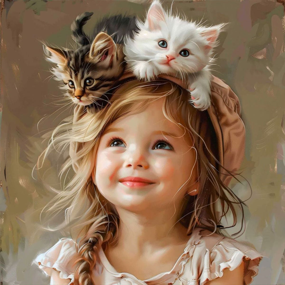 Diamond Painting - Full Round - Cute Big-Eyed Girl (40*40CM)