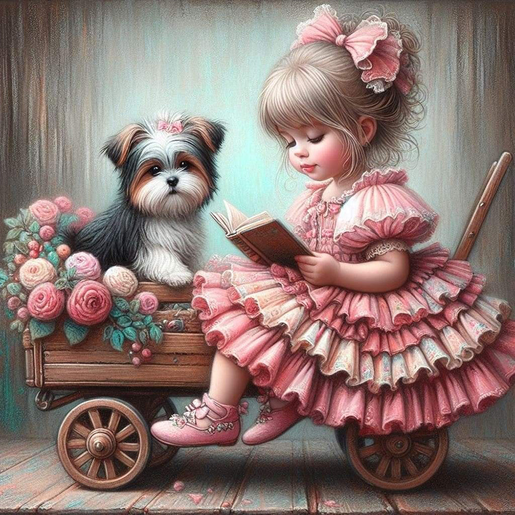 Diamond Painting - Full Round - Cute Big-Eyed Girl (40*40CM)