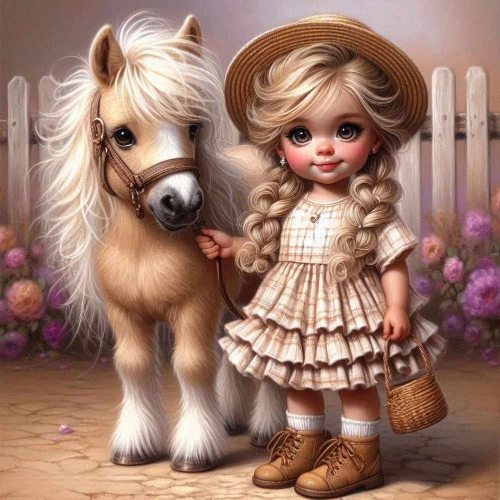 Diamond Painting - Full Round - Cute Big-Eyed Girl (40*40CM)