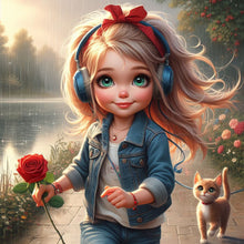 Load image into Gallery viewer, Diamond Painting - Full Round - Cute Big-Eyed Girl (40*40CM)
