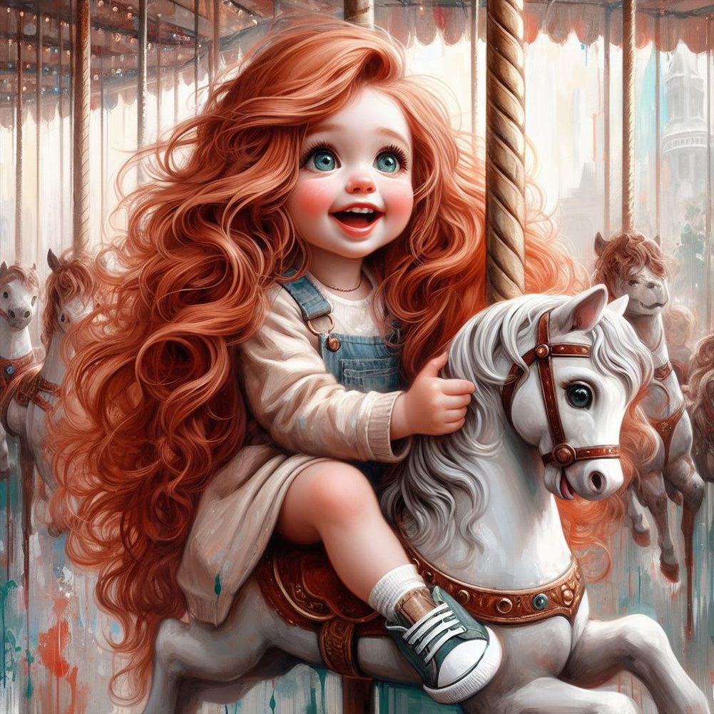 Diamond Painting - Full Round - Cute Big-Eyed Girl (40*40CM)