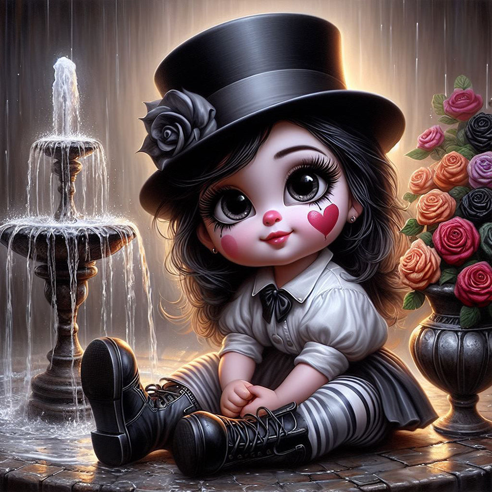 Diamond Painting - Full Round - Cute Big-Eyed Girl (40*40CM)