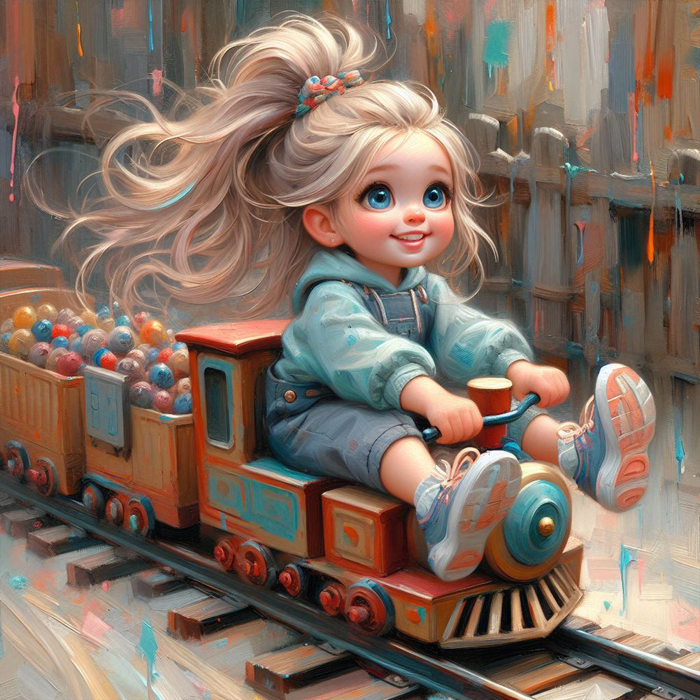 Diamond Painting - Full Round - Cute Big-Eyed Girl (40*40CM)