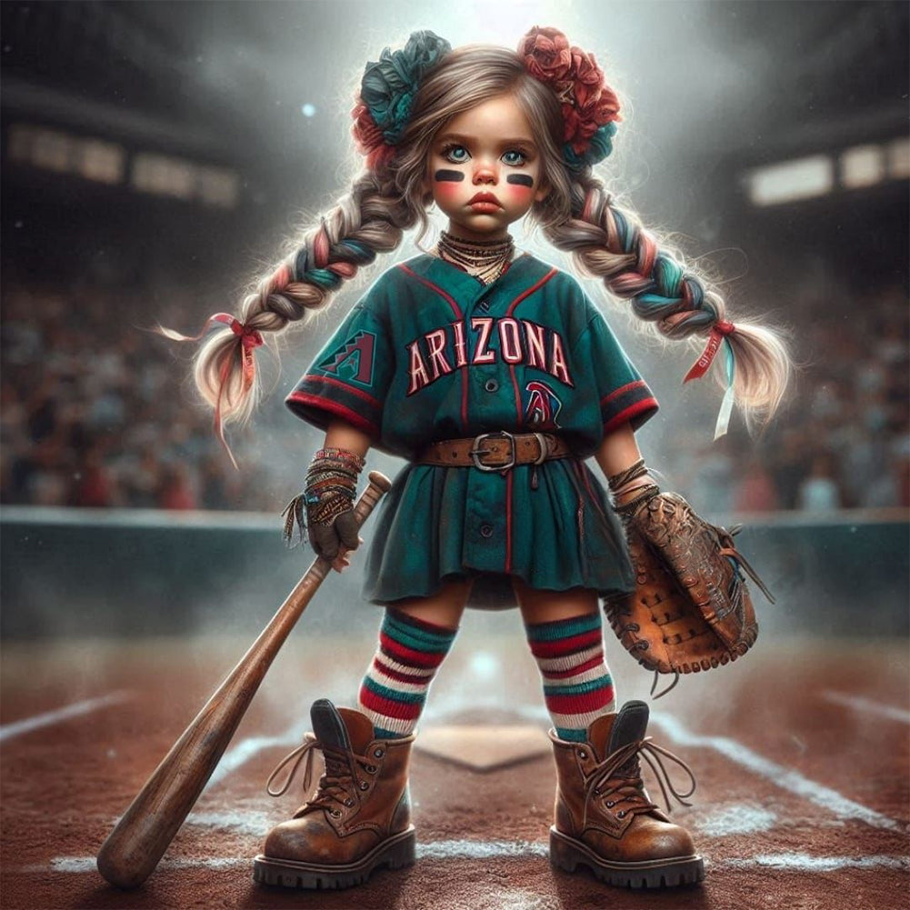 Diamond Painting - Full Round - Baseball Girl (40*40CM)