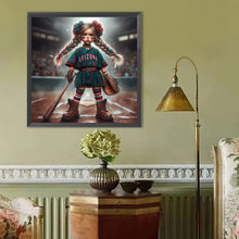Load image into Gallery viewer, Diamond Painting - Full Round - Baseball Girl (40*40CM)
