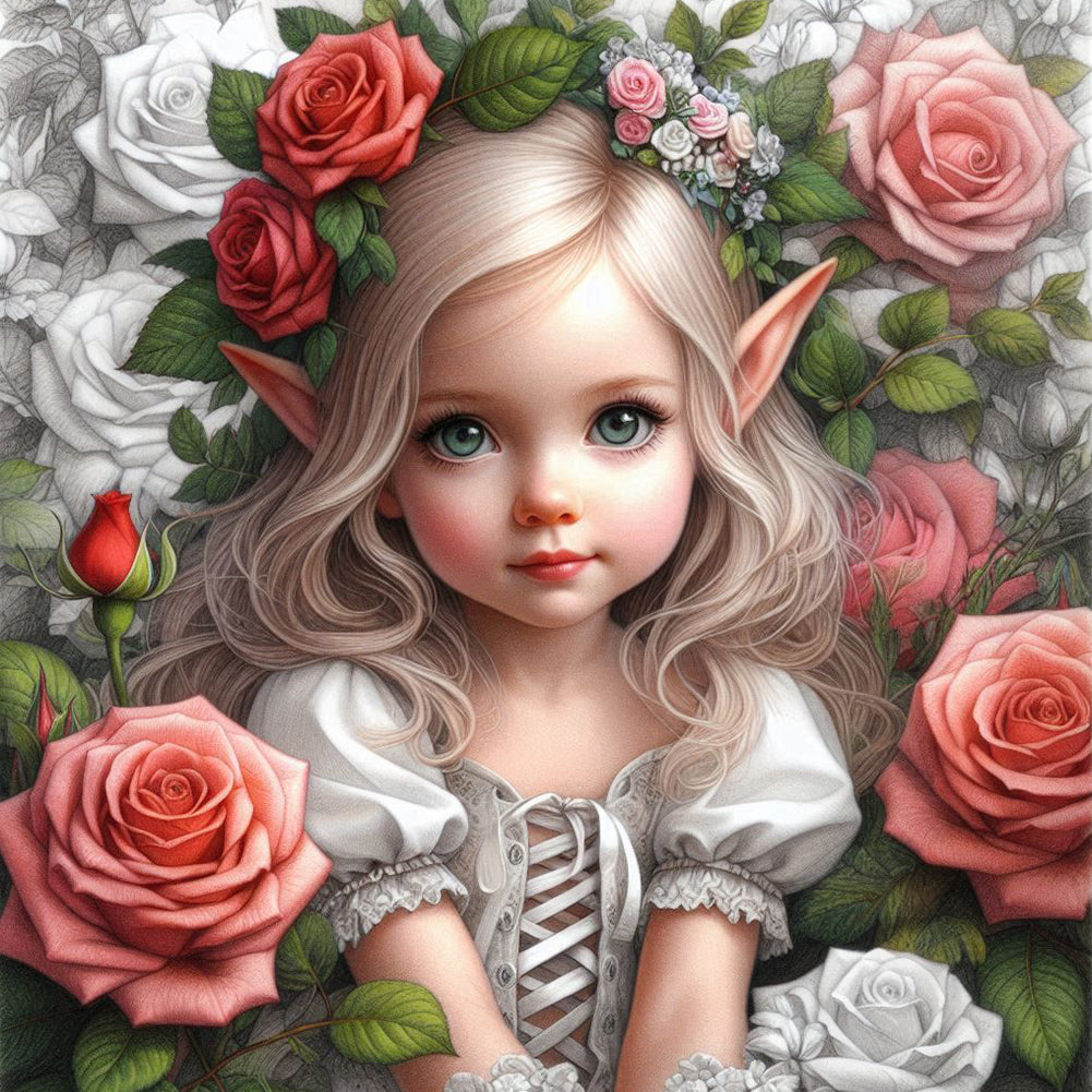 Diamond Painting - Full Round - Elf Girl (40*40CM)