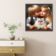 Load image into Gallery viewer, Diamond Painting - Full Round - Green Sweethearts Boy And Girl (40*40CM)
