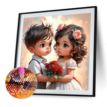 Load image into Gallery viewer, Diamond Painting - Full Round - Green Sweethearts Boy And Girl (40*40CM)
