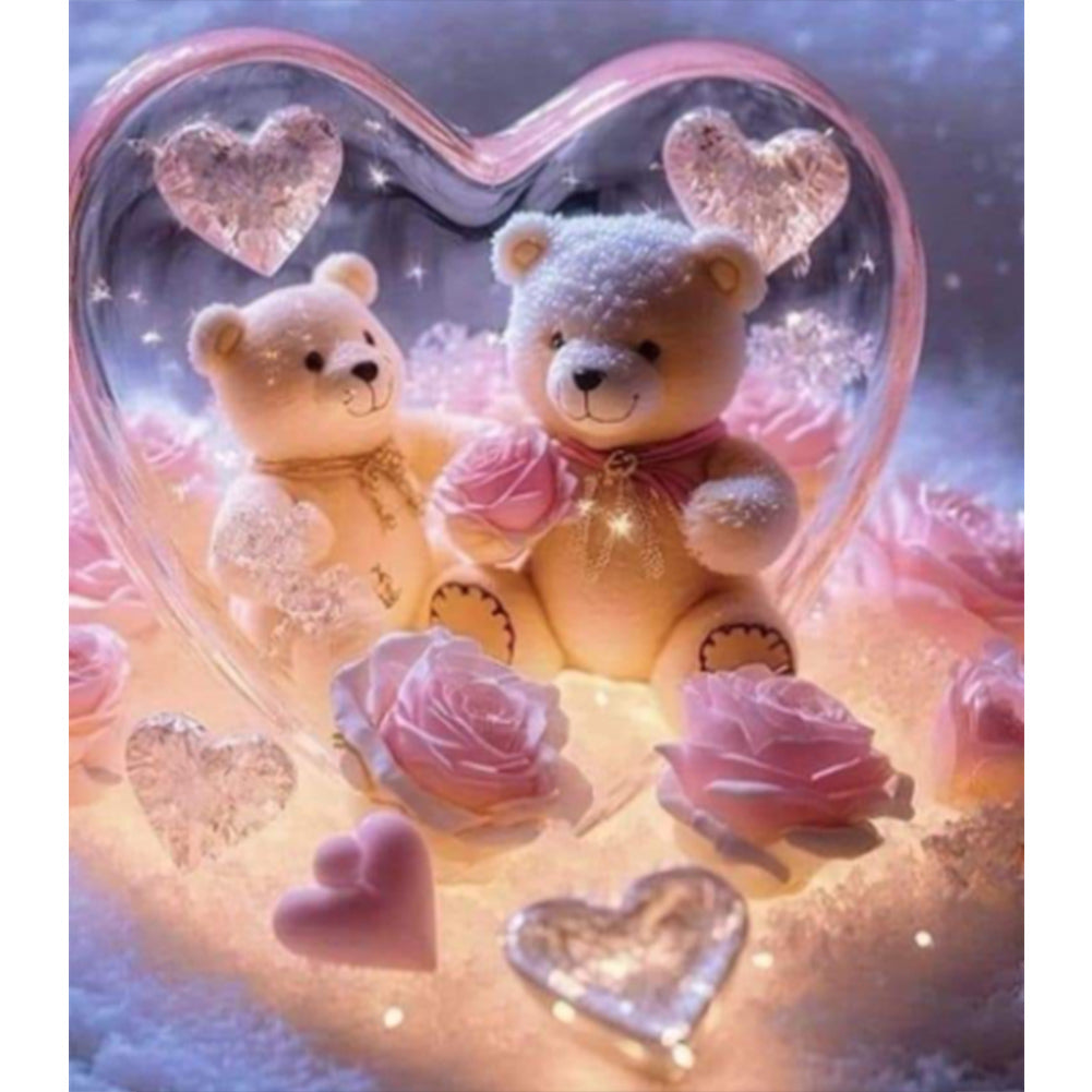 Diamond Painting - Full Round - Bear And Rose (35*40CM)