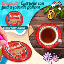 Load image into Gallery viewer, 6Pcs Wooden Football Club Diamond Painting Coasters DIY Coaster Diamond Dot Kits
