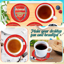 Load image into Gallery viewer, 6Pcs Wooden Football Club Diamond Painting Coasters DIY Coaster Diamond Dot Kits
