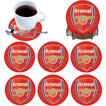 Load image into Gallery viewer, 6Pcs Wooden Football Club Diamond Painting Coasters DIY Coaster Diamond Dot Kits
