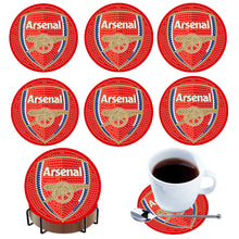 Load image into Gallery viewer, 6Pcs Wooden Football Club Diamond Painting Coasters DIY Coaster Diamond Dot Kits
