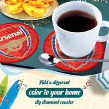 Load image into Gallery viewer, 6Pcs Wooden Football Club Diamond Painting Coasters DIY Coaster Diamond Dot Kits
