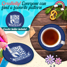 Load image into Gallery viewer, 6Pcs Wooden Football Club Diamond Painting Coasters DIY Coaster Diamond Dot Kits
