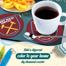 Load image into Gallery viewer, 6Pcs Wooden Football Club Diamond Painting Coasters DIY Coaster Diamond Dot Kits
