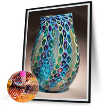 Load image into Gallery viewer, Diamond Painting - Full Round - Blue and green vase (30*40CM)

